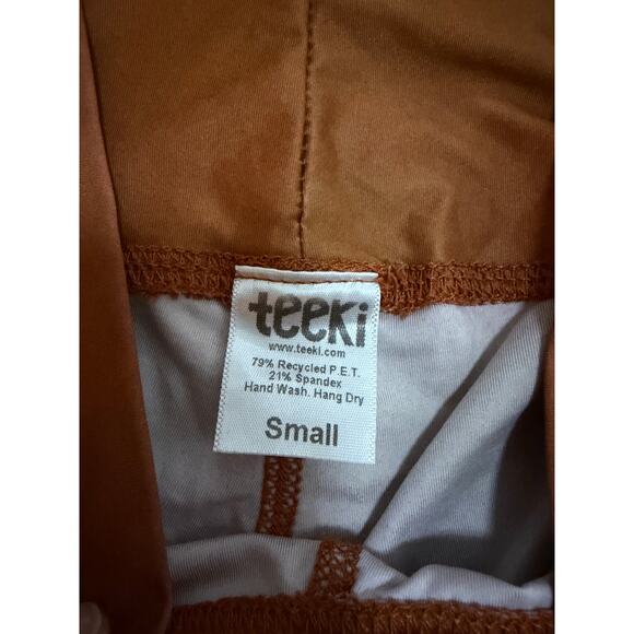 EUC Teeki brown leggings w design sz S yoga activewear - Picture 3 of 6